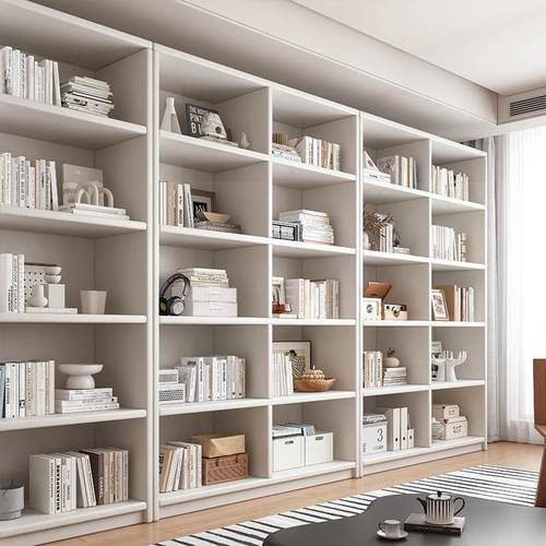 全实木家用图书馆书架一体落地置物架儿童靠墙客厅储物架整墙书柜