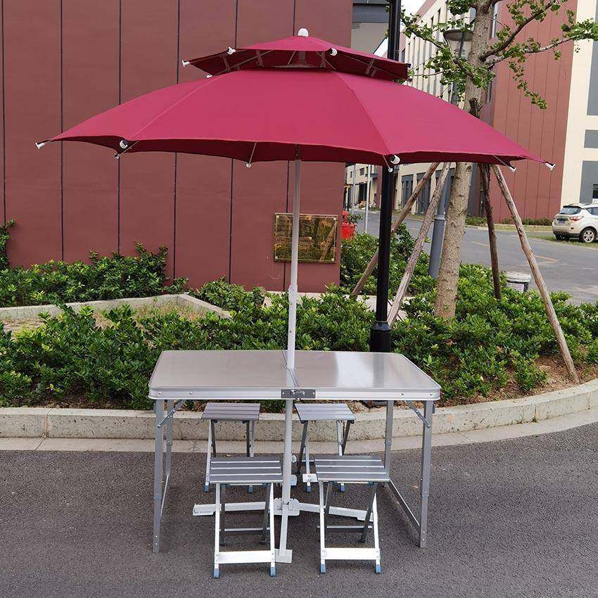 现货户外便携展业夜市摆摊广告宣传铝合折叠桌椅套装带伞,清洗/食品/商业设备,风口/风叶/风机配件,淘宝优惠券,粉丝福利购,淘宝优惠卷