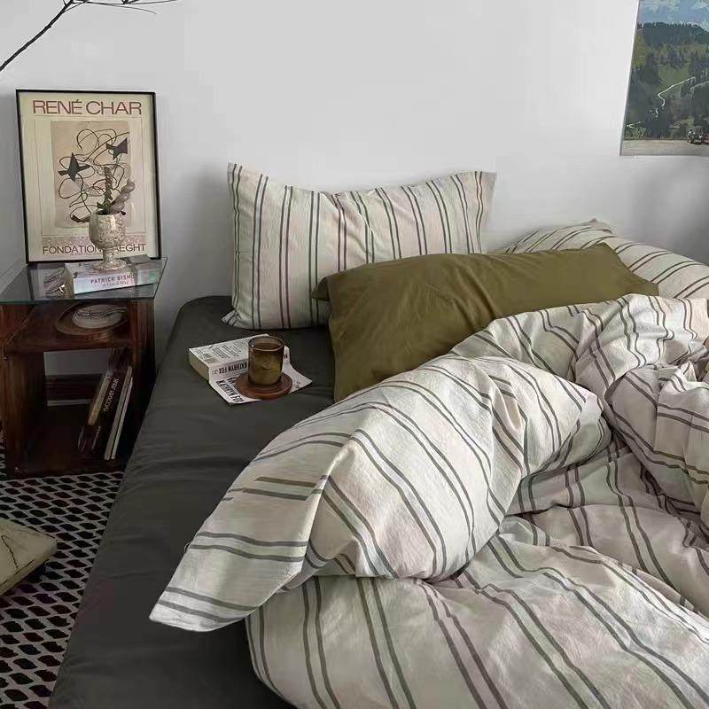 中古风32支色织水洗棉三四件套床单床笠条纹款民宿软装简约床品,金属材料及制品,金属加工件/五金加工件,淘宝优惠券,粉丝福利购,淘宝优惠卷