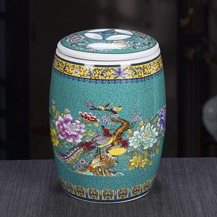 20斤陶瓷米缸景德镇珐琅彩10斤30斤米桶水缸油缸家用防潮虫储存罐