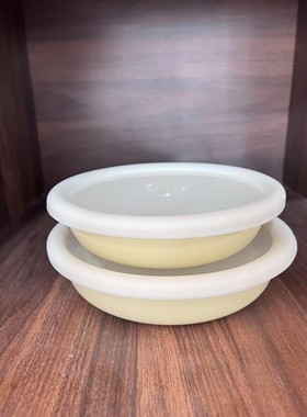 【设计师款】18cm20cm 升级珐琅搪瓷盘 烤盘 奶黄色系列 甜品盘