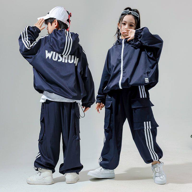 男女孩嘻哈风炸街潮服运动会套装酷帅爵士舞服装儿童街舞潮hiphop