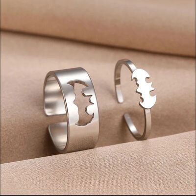New Arrival  Stainless Steel Bat Couple Rings for Women Men