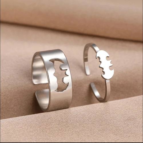New Arrival  Stainless Steel Bat Couple Rings for Women Men