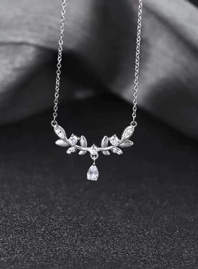 3合金项链月桂花枝麦穗项链轻奢小众设计感锁骨链百搭气质时尚ins