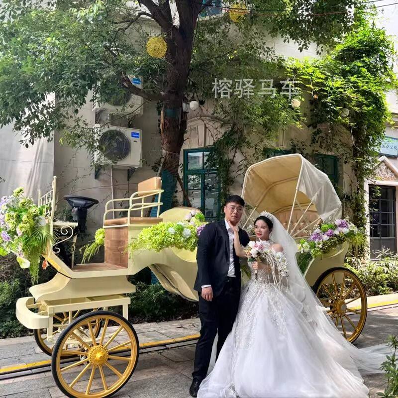 婚礼婚庆欧式拉车观光马车四轮摄影庄园景区电动拉客