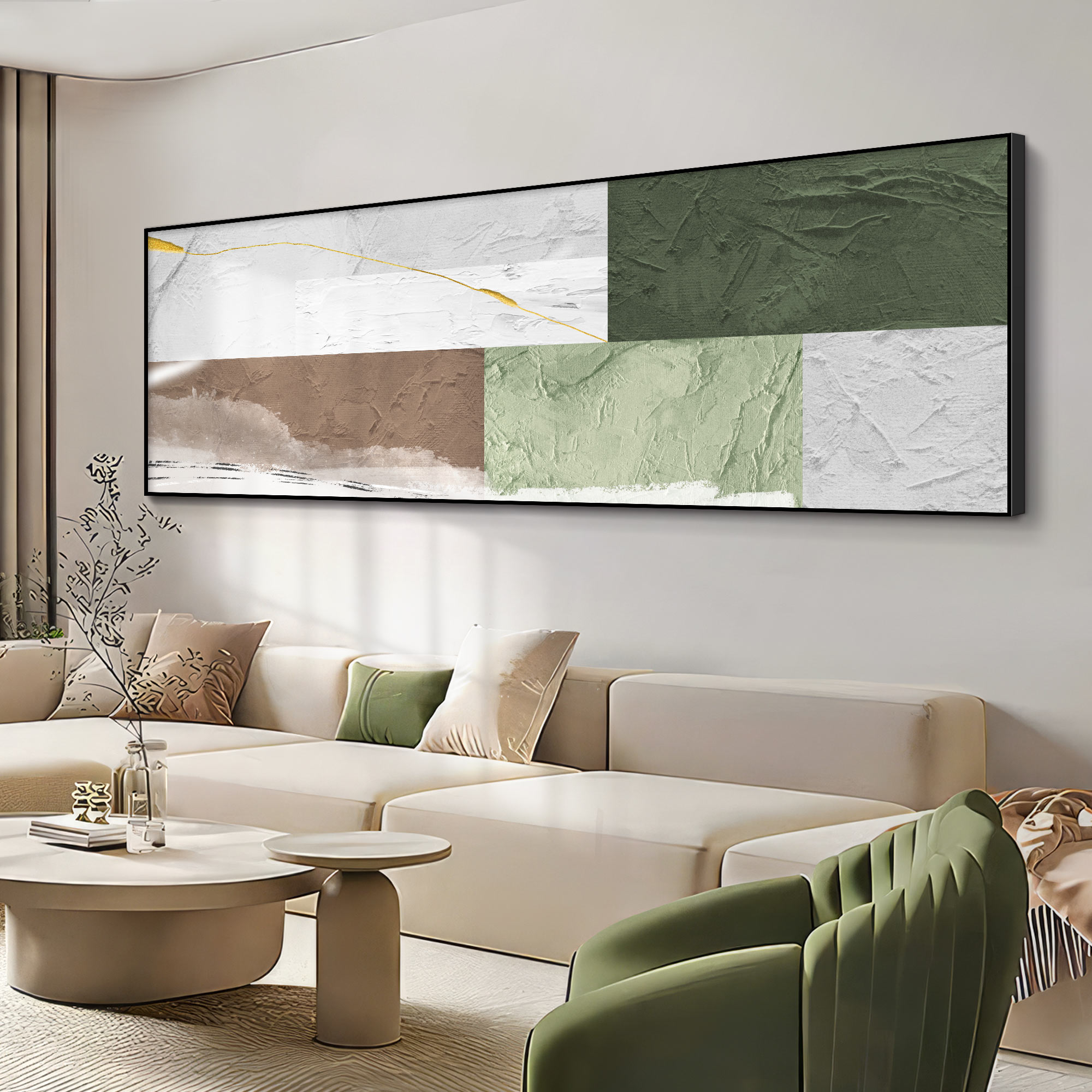 侘寂风几何抽象油画肌理感客厅沙发背景墙挂画卧室床头墙面装饰画