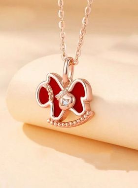 马上有钱本命年红色吊坠高级感简约百搭小众设计生肖项链送女朋友
