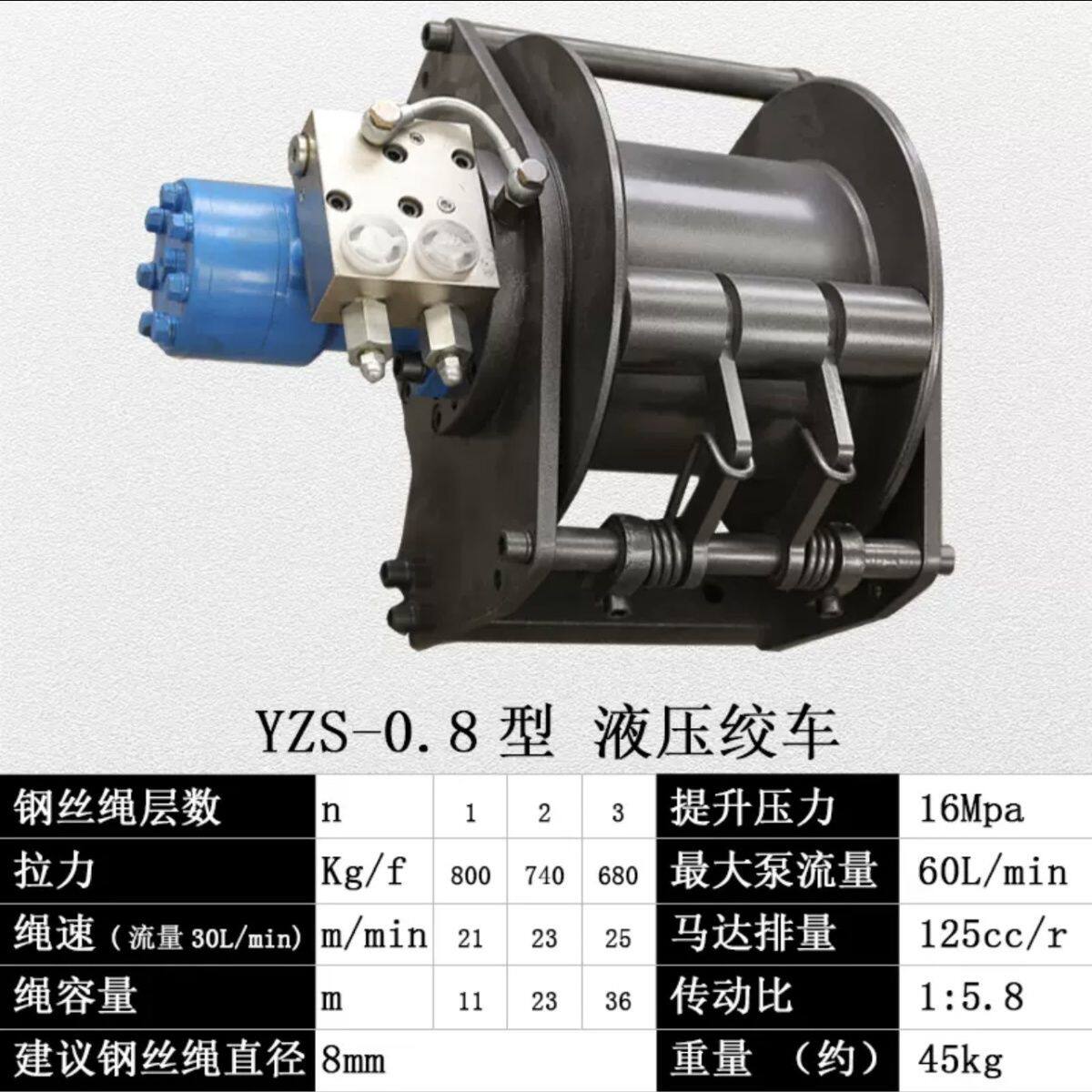 重型卷扬机1吨3吨液压绞车绞盘挖机工地建筑船用快速家用车载手摇