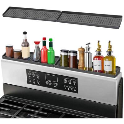 Magnetic Stove Top Shelf Spice Rack Storage Silicone Top
