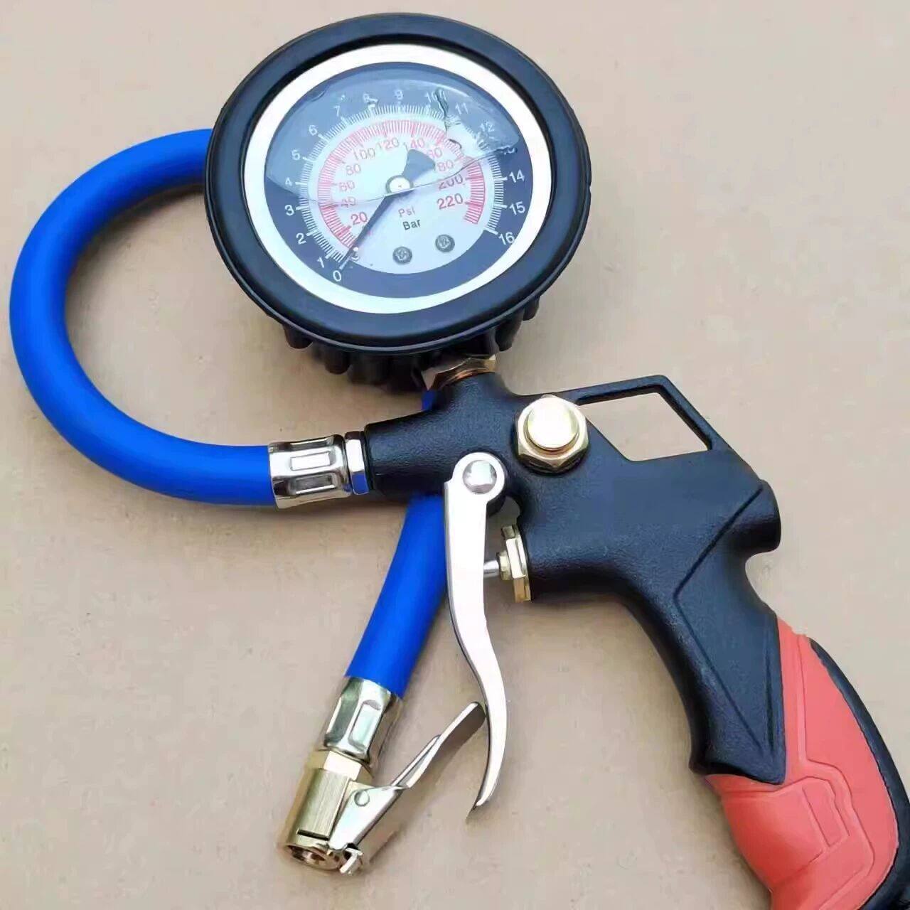 新款高精度胎压表气压表数显测压汽车轮胎压油浸胎压计加气打气枪