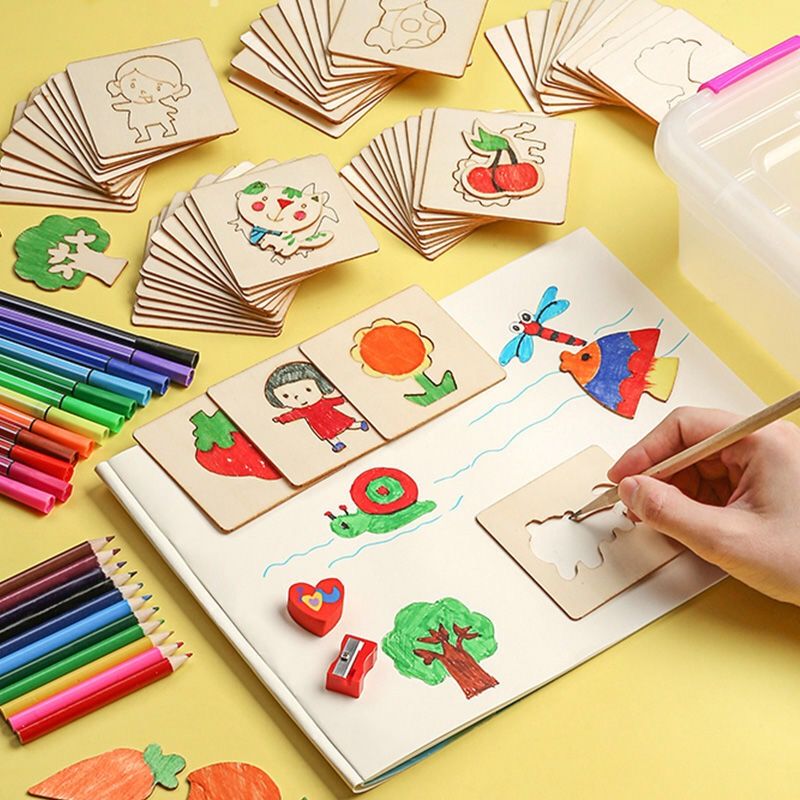 儿童学画画工具幼儿园小学生涂鸦男女孩绘画模板套装3-6周岁玩具