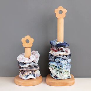 日式榉木发箍收纳展示架创意桌面首饰头饰收纳架子发圈头绳置物架
