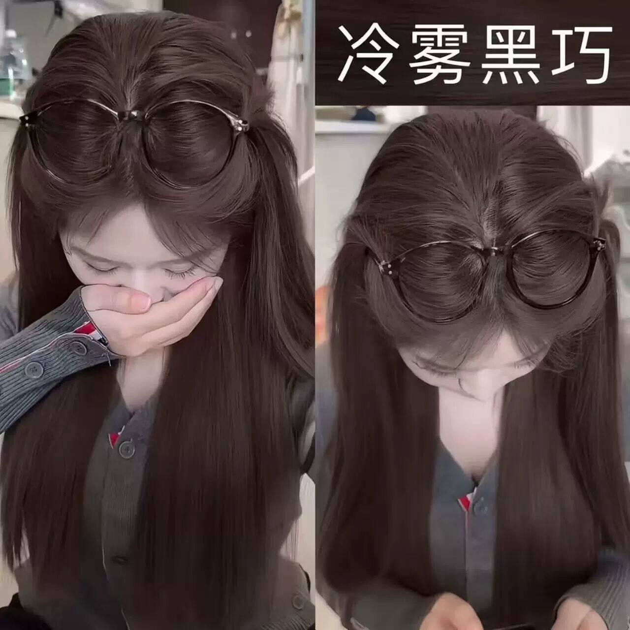 冷雾黑巧色泡泡染发剂植物女纯自己在家染头膏免漂流行显白正品牌