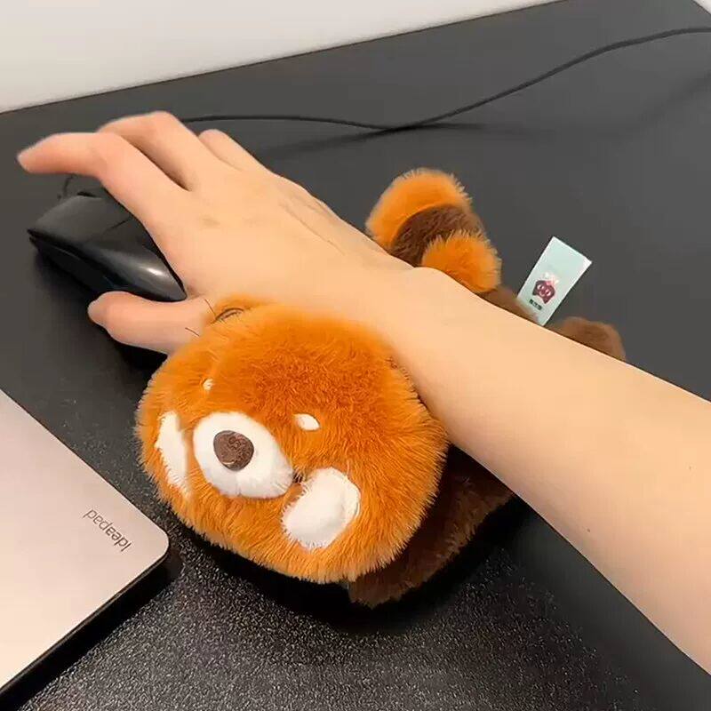 可爱毛绒动物鼠标垫女生高颜值办公室桌面键盘手腕垫创意玩偶摆件