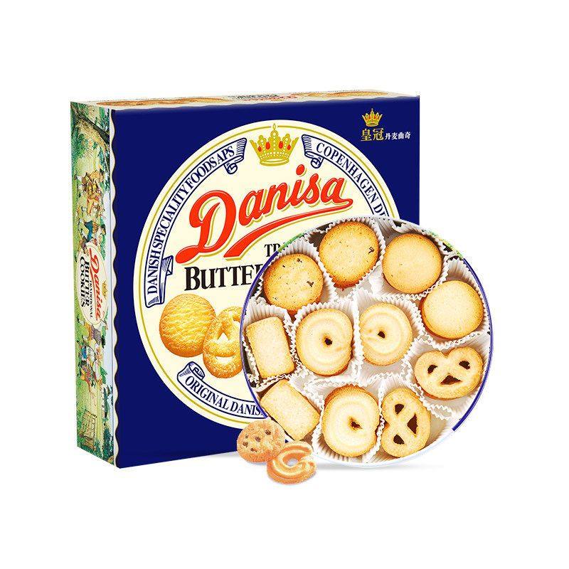皇冠丹麦曲奇饼干368克 铁盒礼盒原味原装进口零食品小吃点心