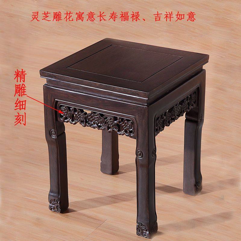 黑檀四方凳餐桌凳子红木实木中式家用客厅复古结实耐用正方形方凳,住宅家具,红木椅凳,淘宝优惠券,粉丝福利购,淘宝优惠卷