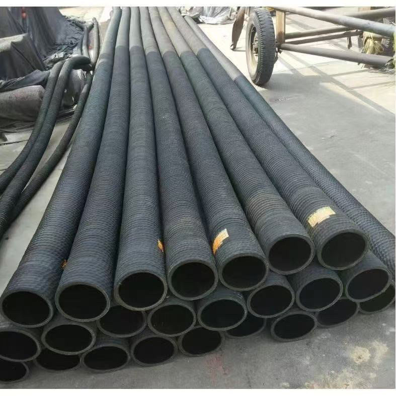 耐磨抽沙管黑橡胶钢丝缠绕抽纱管超耐磨抽砂吸排污水橡胶管专用