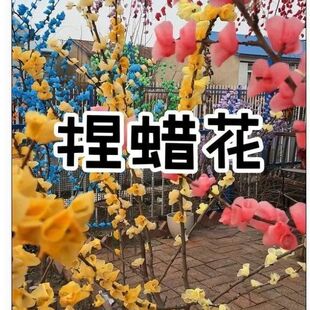 蜡烛做梅花做腊梅花的蜡笔东北农村手捏蜡梅花手工制作diy蜡烛材