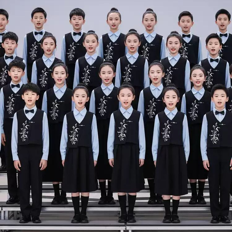 儿童合唱演出服中国风小学生爱国朗诵比赛服装男女童主持歌咏礼服