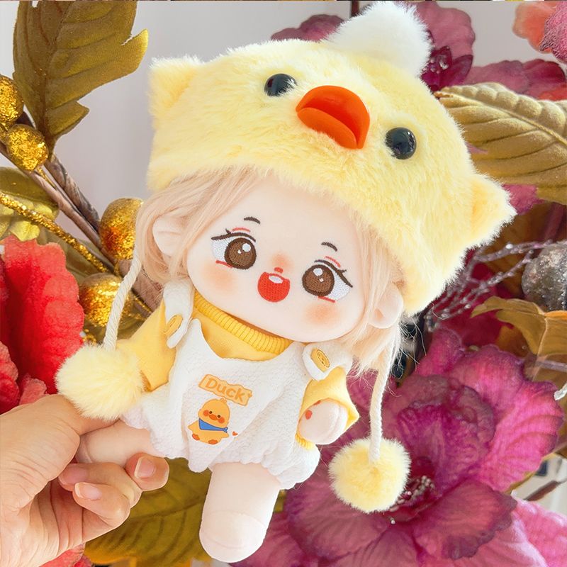 棉花娃娃20cm无属性小鸡快跑小鸭嘎嘎娃衣女娃可换装毛绒裸娃现货