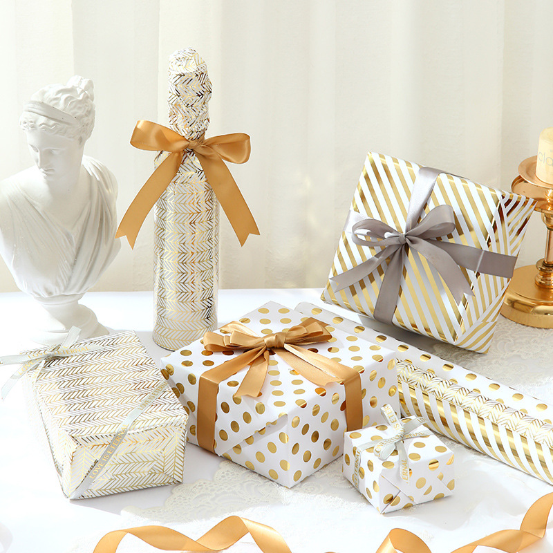 golden wrapping paper roller christmas giftpaper大尺寸包装纸