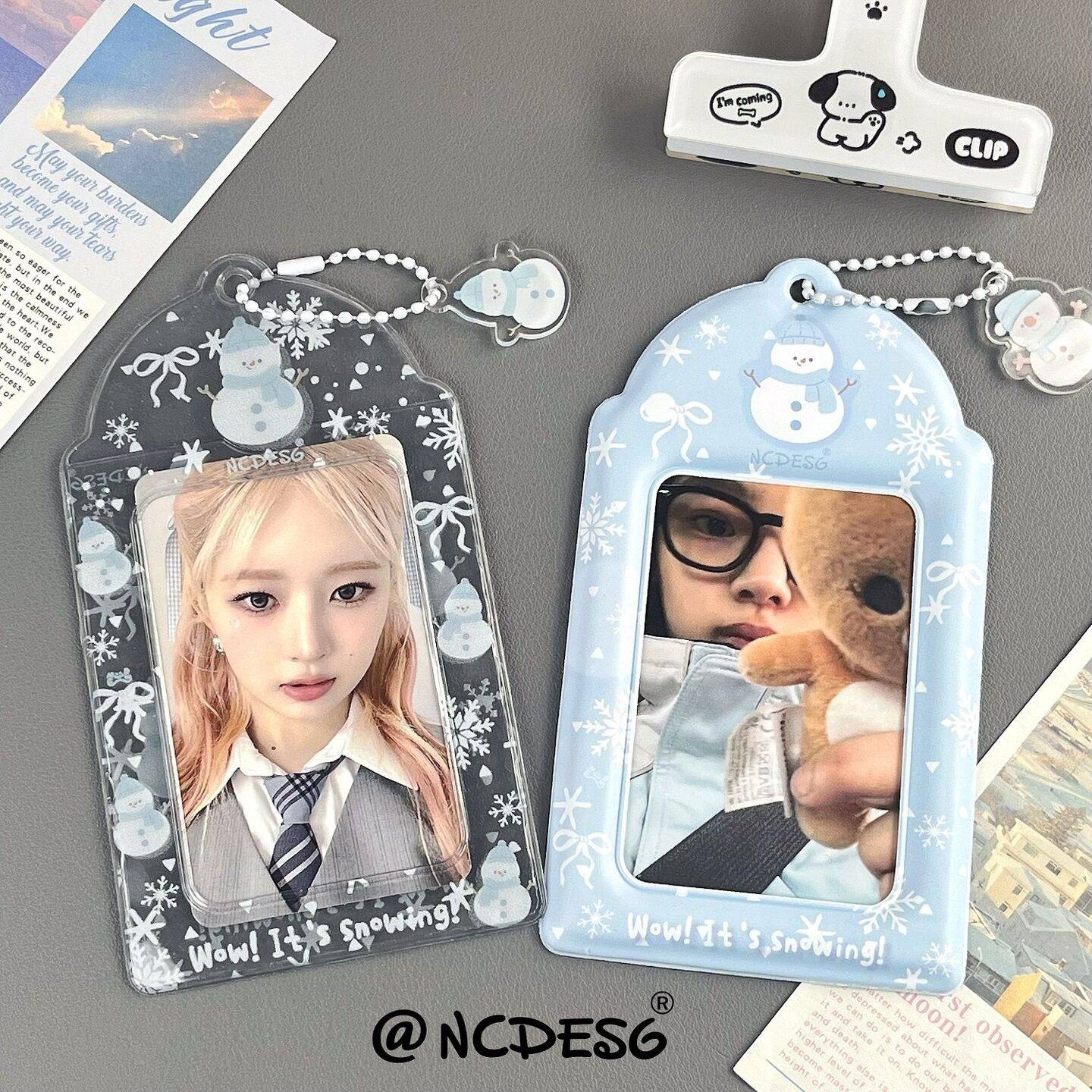 卡套ins风追星原创小雪人PVC卡套追星爱豆小卡饭卡校园卡收纳卡包,收纳整理,卡套,淘宝优惠券,粉丝福利购,淘宝优惠卷