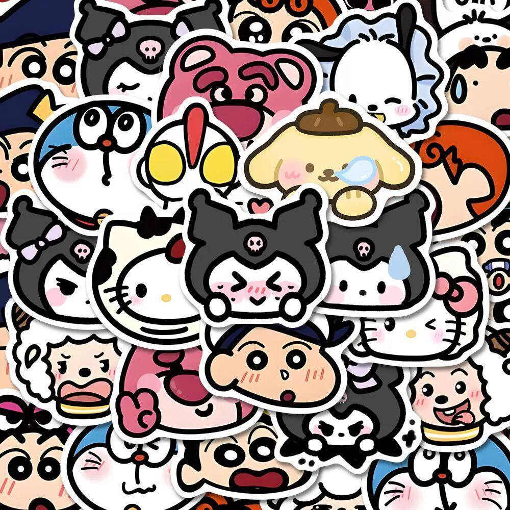 200张卡通可爱贴纸蜡笔小新草莓熊星之卡比手账儿童趣味贴画防水,玩具/童车/益智/积木/模型,贴纸,淘宝优惠券,粉丝福利购,淘宝优惠卷