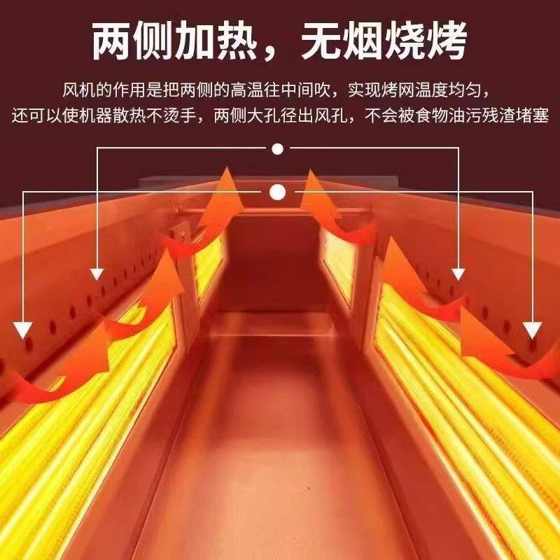 烧烤炉两侧加热无烟黑金刚电烤炉商用拉面馆烧烤店羊肉串面筋新款