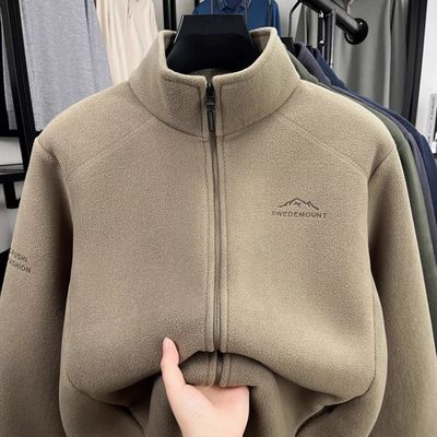 宏嫩优选好物男装秋冬季立领男士奥粒绒卫衣加绒加厚休闲时尚外套