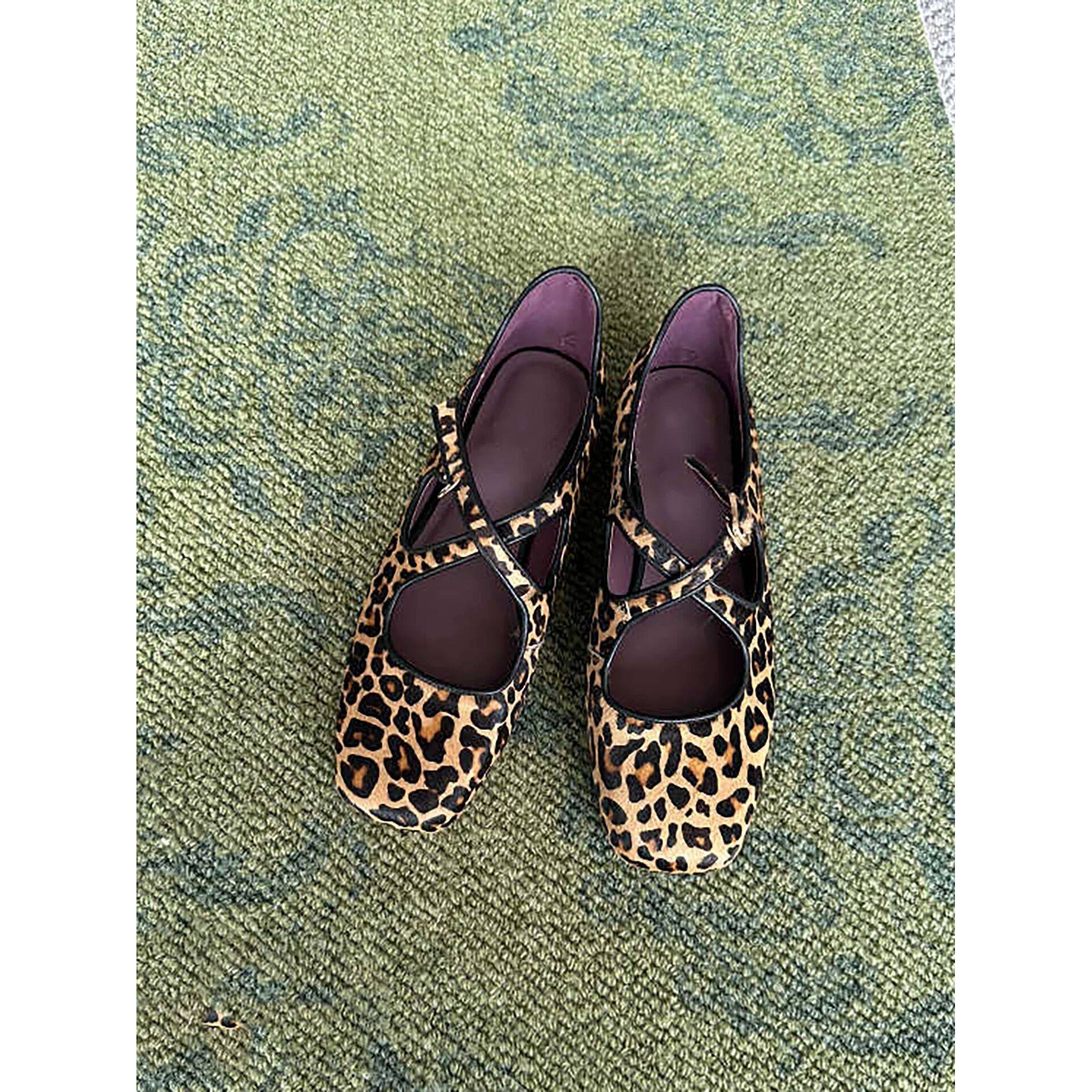 法式复古交叉带平底通勤玛丽珍鞋新款豹纹单鞋芭蕾鞋一脚蹬豆豆鞋,女鞋,乐福鞋（豆豆鞋）,淘宝优惠券,粉丝福利购,淘宝优惠卷