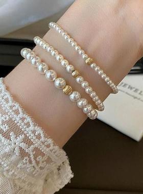 925银手链 Ben.S本饰 强光无暇金珠转运珠手链闺蜜轻奢高级感A326