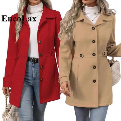 Women's Elegant Overcoat Notched Shawl Collar