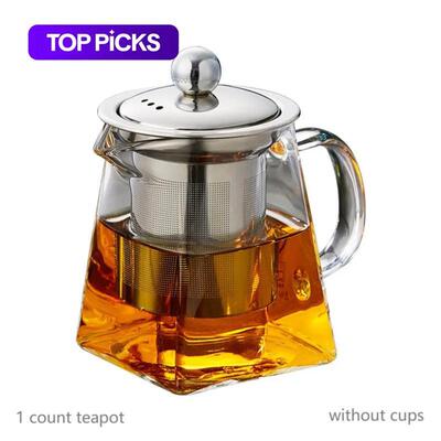 Glass Tea Set 1 Piece Stainless Steel Filter Infusion Tea