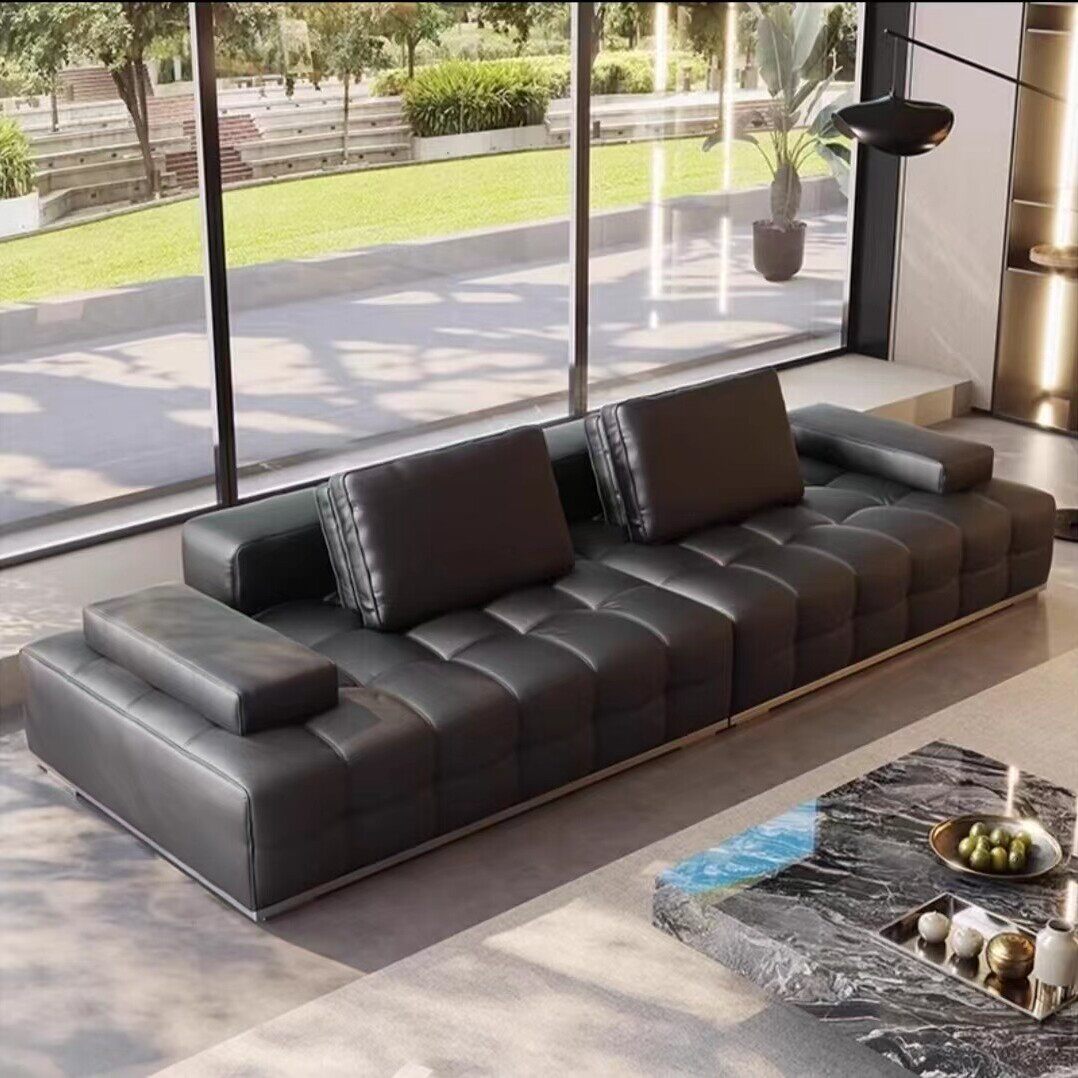 梦中屋/原版复刻劳伦斯沙发意式极简别墅头层牛皮设计师款松弛感