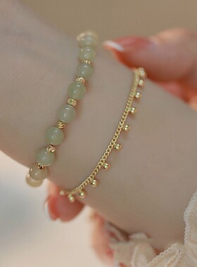 在逃公主*天然和田玉手链ins小众设计仙气少女2022新款手链女