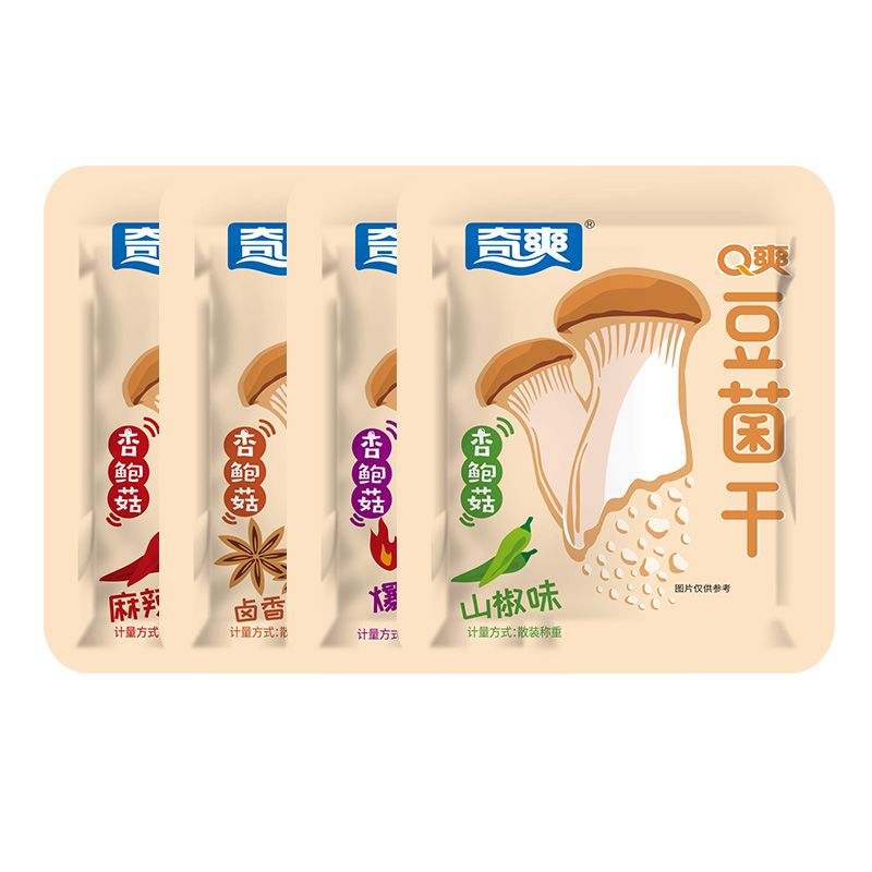 奇爽豆干杏鲍菇香菇豆干豆菌干豆腐干小包装散装小零食500g起