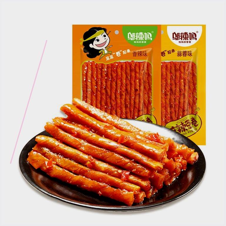 邬辣妈麻辣豆卷70克香辣嚼劲网红休闲麻辣零食豆腐干宿舍解馋小吃