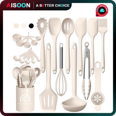 Silicone Kitchen Cooking Utensils Set Chef Pcs