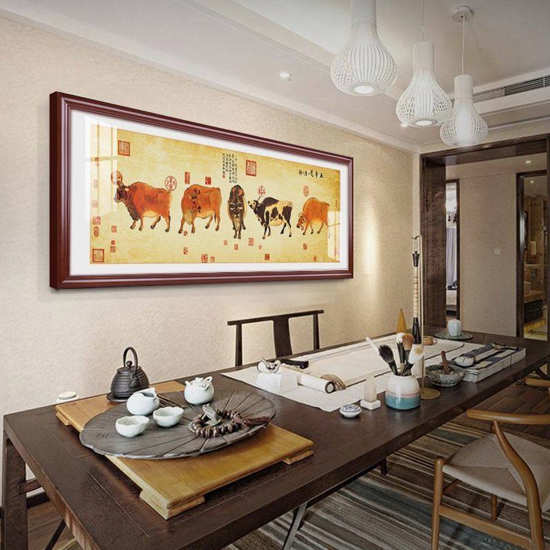 五牛图国画中国十大传世名画客厅装饰画办公室沙发背景墙书房挂画,家居饰品,现代装饰画,淘宝优惠券,粉丝福利购,淘宝优惠卷