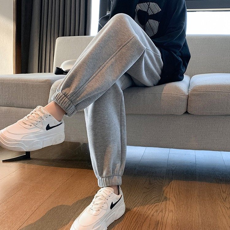 运动裤女春秋款灰色休闲裤子宽松百搭冬季加绒束脚通勤小个子卫裤,女装/女士精品,休闲裤,淘宝优惠券,粉丝福利购,淘宝优惠卷