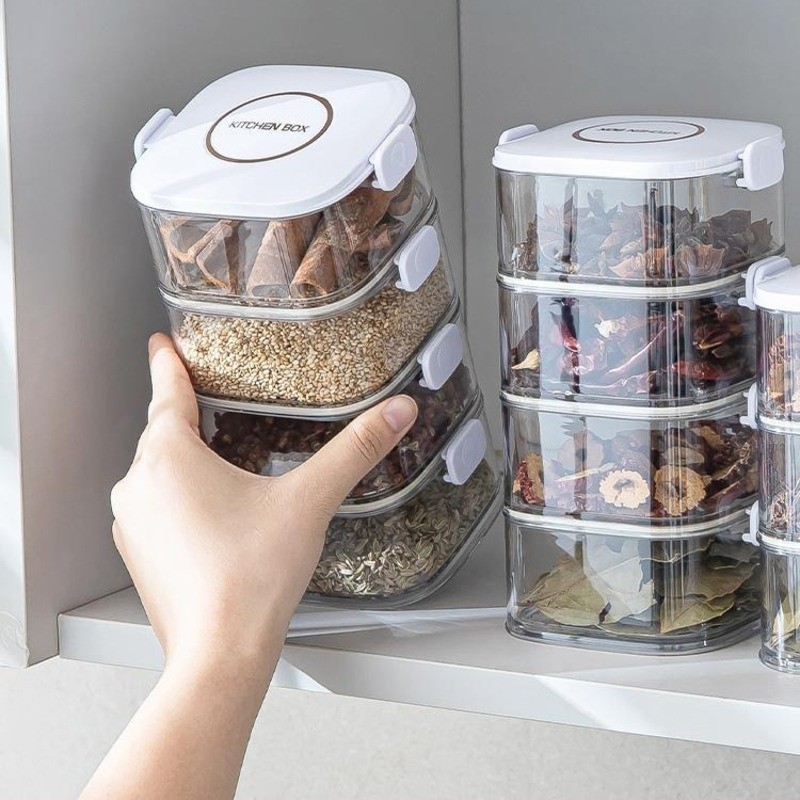 多层密封保鲜盒厨房大料花椒香料收纳盒佐料密封罐调料辣椒食品级