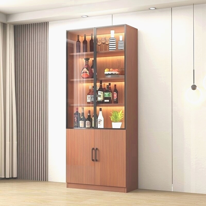 酒柜家用现代简约展示柜玻璃透明屏风隔断客厅遮挡柜玻璃柜子家用