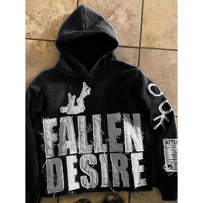 Men's Women's Punk Hoodie with Fallen Desire