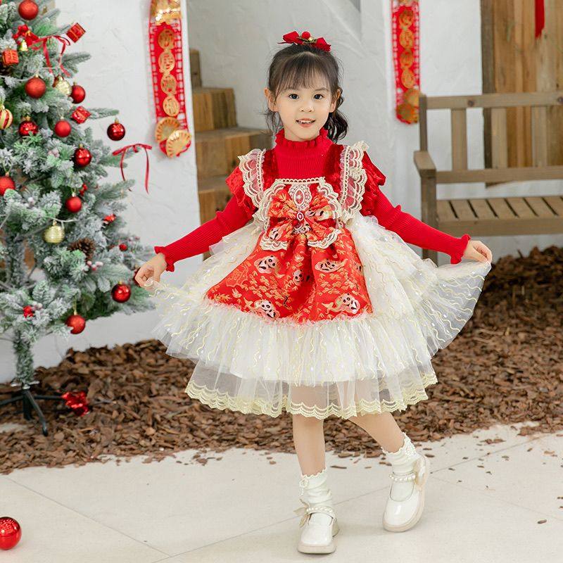 圣诞节洛丽塔2023新款西班牙宫廷Lolita公主裙新年拜年服女童礼服,童装/婴儿装/亲子装,汉服,淘宝优惠券,粉丝福利购,淘宝优惠卷