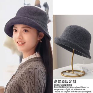 骄阳似我赵今麦聂曦光同款灰色帽子毛呢针织帽高级感真毛球毛线帽