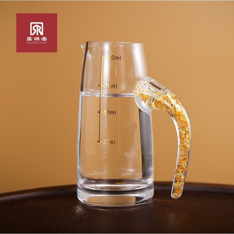 带把手高端金箔分酒器家用白酒酒具单只装,餐饮具,玻璃杯,淘宝优惠券,粉丝福利购,淘宝优惠卷