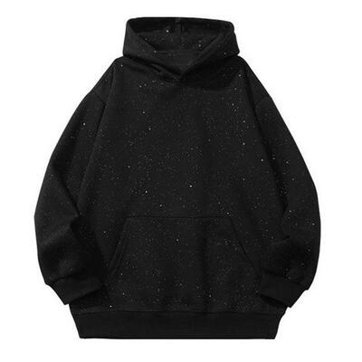Unisex Black Pullover Hoodie Lightweight Couple Matching