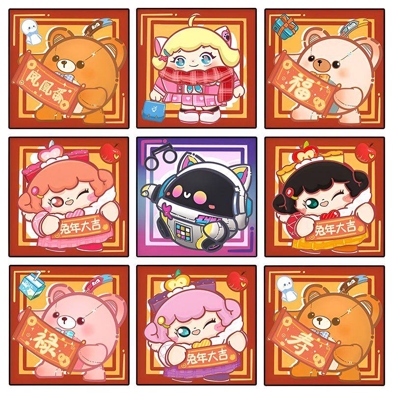 蛋仔派对钻石画带框卡通游戏人物手工diy钻石贴画小幅钻石绣满钻