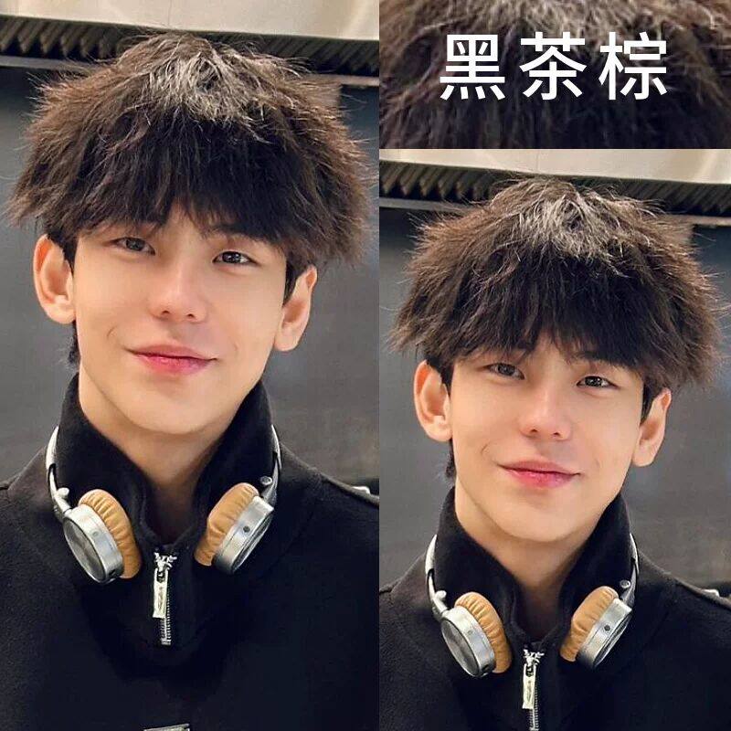 黑茶棕色染发剂植物天然无刺激纯正品牌2026流行色染发膏男盖白发